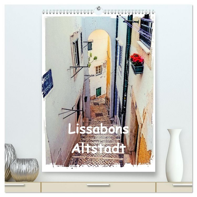 Produktbild: Lissabons Altstadt (hochwertiger Premium Wandkalender 2025 DIN A2 hoch), Kunstdruck in Hochglanz