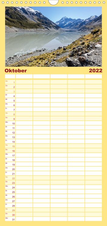 Produktbild: Familienplaner Neuseeland - Attraktiver S&uuml;den (Wandkalender 2022 , 21 cm x 45 cm, hoch)