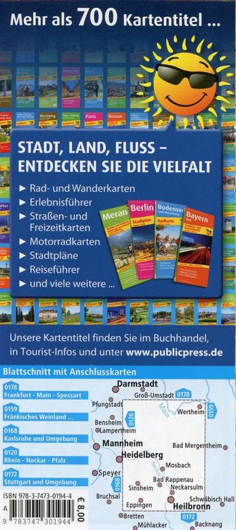 Produktbild: Publicpress Radkarte Kraichgau, Neckar, Odenwald 1:100.000