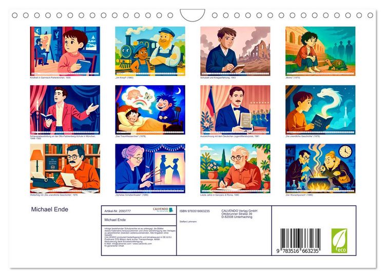 Produktbild: Michael Ende (Wandkalender 2026 DIN A4 quer), CALVENDO Monatskalender