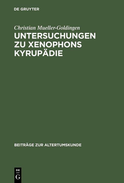 Produktbild: Untersuchungen zu Xenophons Kyrup&auml;die