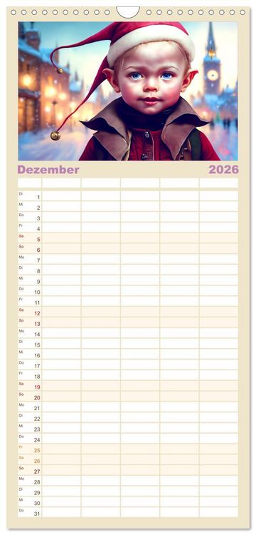 Produktbild: Familienplaner 2026 - Elfen Kinder - Die zauberhafte Welt der kleinen Elfen mit 5 Spalten (Wandkalender, 21 x 45 cm) CALVENDO