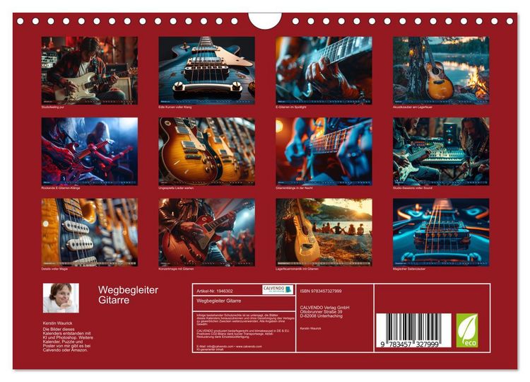 Produktbild: Wegbegleiter Gitarre (Wandkalender 2026 DIN A4 quer), CALVENDO Monatskalender