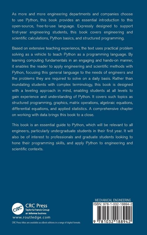 Produktbild: Introduction to Engineering and Scientific Computing with Python