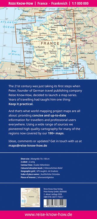 Produktbild: Reise Know-How Landkarte Frankreich | France (1:1.000.000)