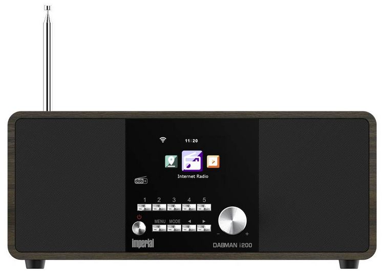 Produktbild: Imperial DABMAN i200 V2 Internet Tischradio DAB+, UKW, Internet AUX, USB, DLNA, LAN, Internetradio Holz