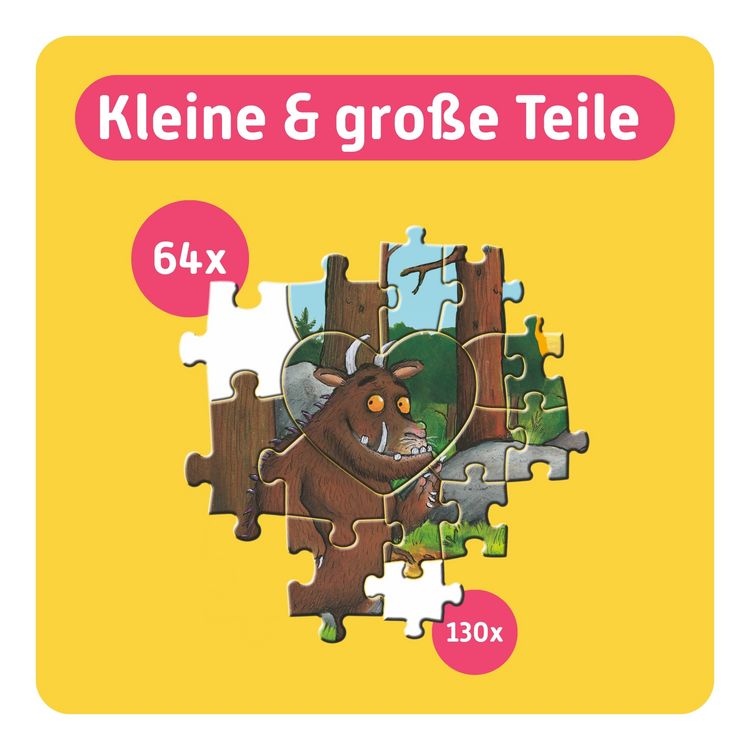 Produktbild: TEAMPUZZLE &ndash; Der Gr&uuml;ffelo &ndash; 194 Teile &ndash; Kinderpuzzle mit gro&szlig;en & kleinen Teilen