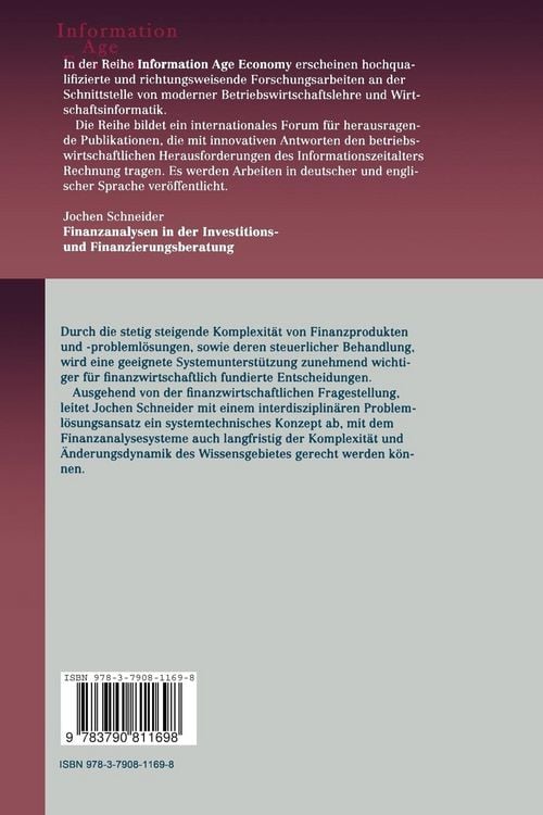 Produktbild: Finanzanalysen in der Investitions- und Finanzierungsberatung
