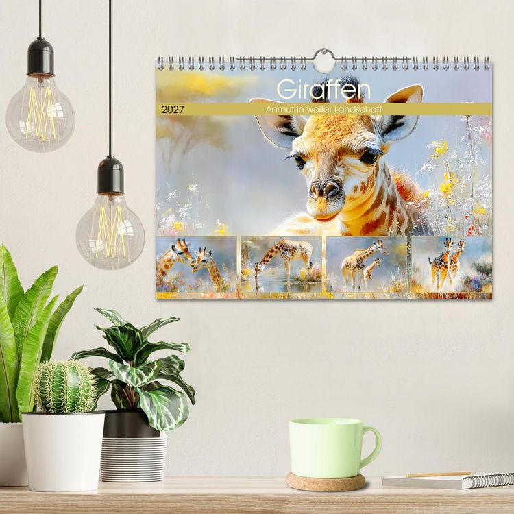 Produktbild: Giraffen. Anmut in weiter Landschaft (Wandkalender 2027 DIN A4 quer), CALVENDO Monatskalender