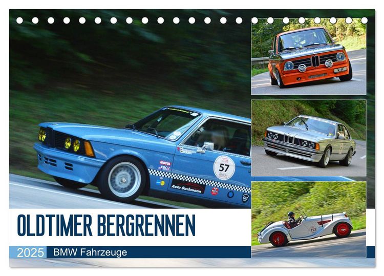 Produktbild: OLDTIMER BERGRENNEN - BMW Fahrzeuge (Tischkalender 2025 DIN A5 quer), CALVENDO Monatskalender