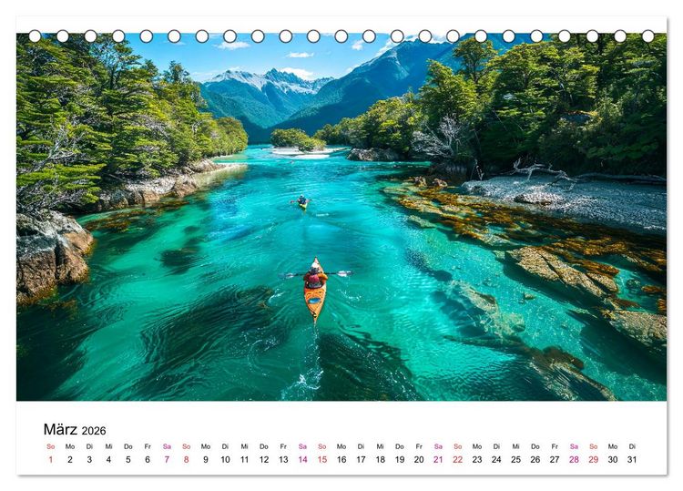 Produktbild: Kajak Erlebnisse (Tischkalender 2026 DIN A5 quer), CALVENDO Monatskalender
