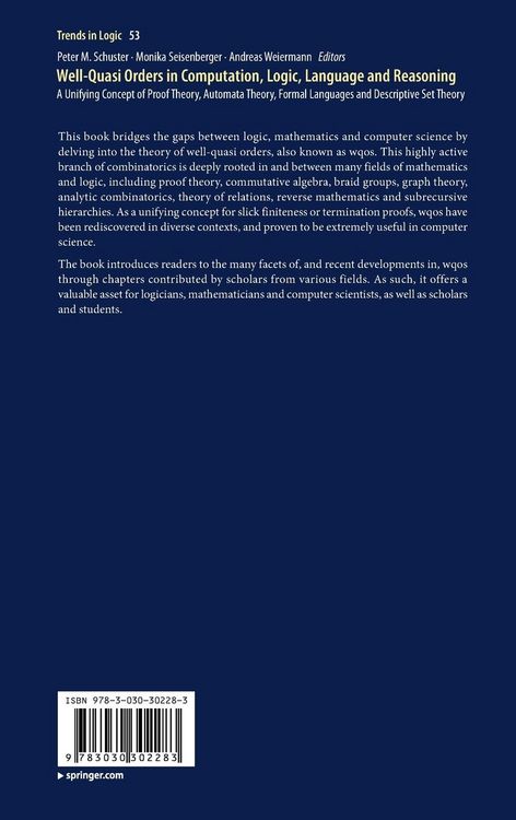 Produktbild: Well-Quasi Orders in Computation, Logic, Language and Reasoning