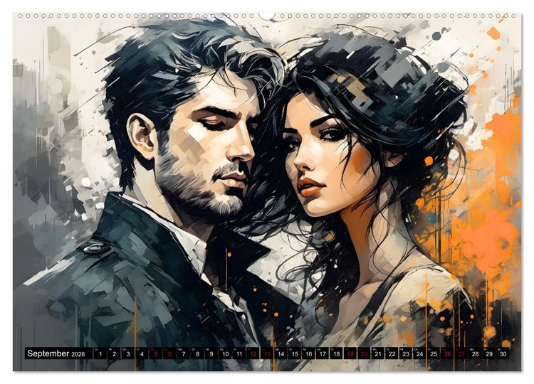 Produktbild: Nostalgische Romanzen - Liebe, Lust und Leidenschaft (Wandkalender 2026 DIN A2 quer), CALVENDO Monatskalender