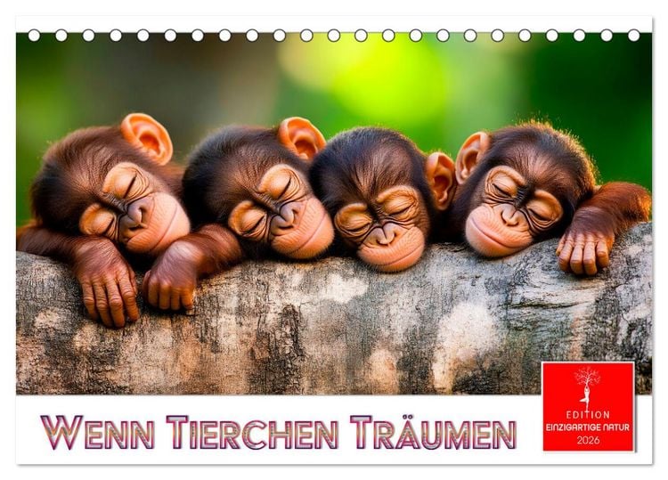 Produktbild: Wenn Tierchen tr&auml;umen (Tischkalender 2026 DIN A5 quer), CALVENDO Monatskalender