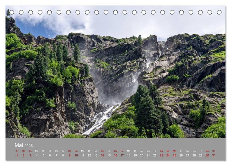 Produktbild: Das Stubaital in Tirol - Gipfelsturm und Gletscherseen (Tischkalender 2026 DIN A5 quer), CALVENDO Monatskalender