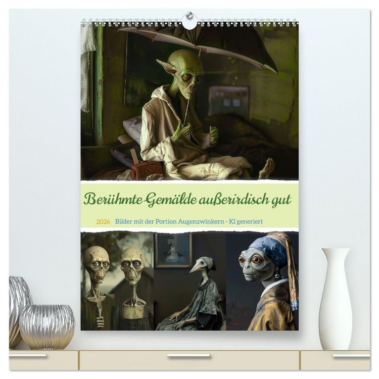 Produktbild: Ber&uuml;hmte Gem&auml;lde au&szlig;erirdisch gut (hochwertiger Premium Wandkalender 2026 DIN A2 hoch), Kunstdruck in Hochglanz