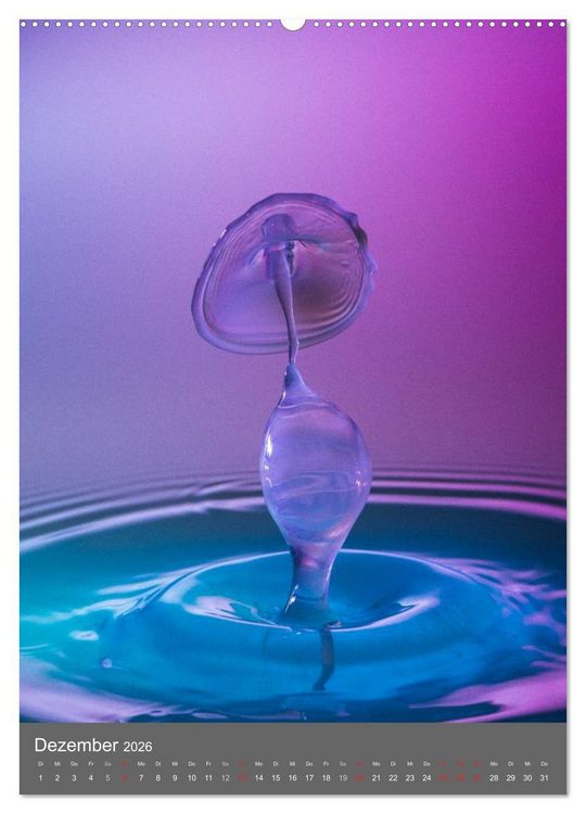 Produktbild: Liquid Art, Highspeed Tropfenfotografie (hochwertiger Premium Wandkalender 2026 DIN A2 hoch), Kunstdruck in Hochglanz