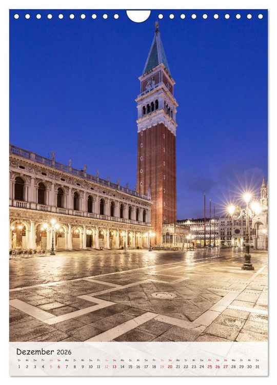 Produktbild: Venedig und Burano, Stadt am Wasser und Insel der bunten H&auml;user (Wandkalender 2026 DIN A4 hoch), CALVENDO Monatskalender