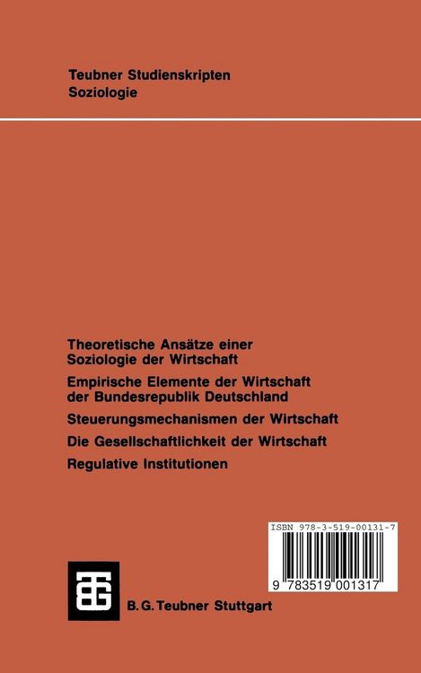 Produktbild: Einf&uuml;hrung in die Soziologie der Wirtschaft