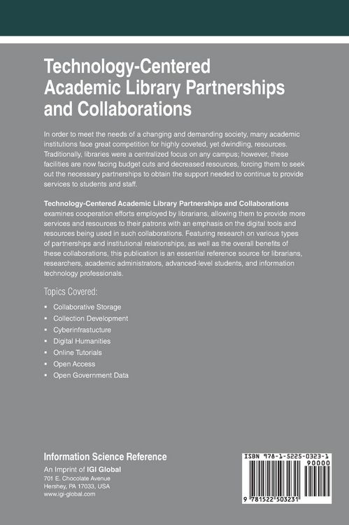 Produktbild: Technology-Centered Academic Library Partnerships and Collaborations