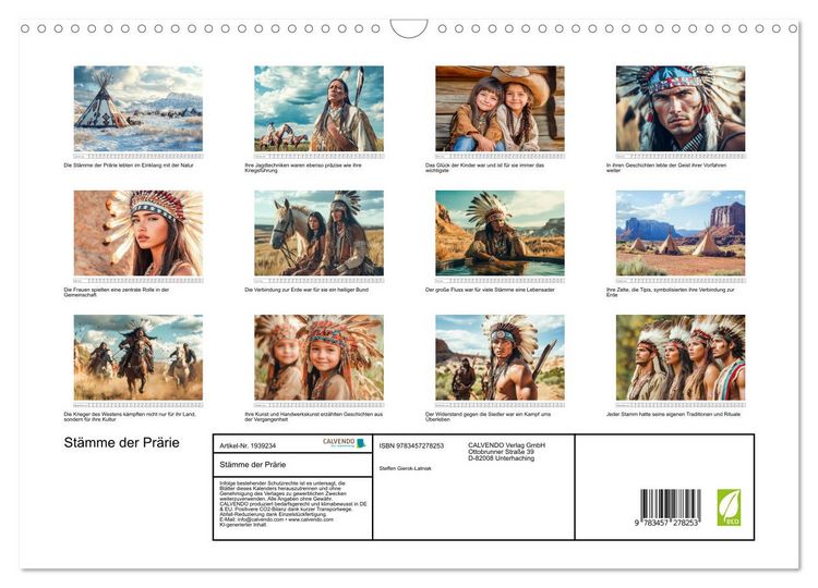 Produktbild: St&auml;mme der Pr&auml;rie (Wandkalender 2026 DIN A3 quer), CALVENDO Monatskalender