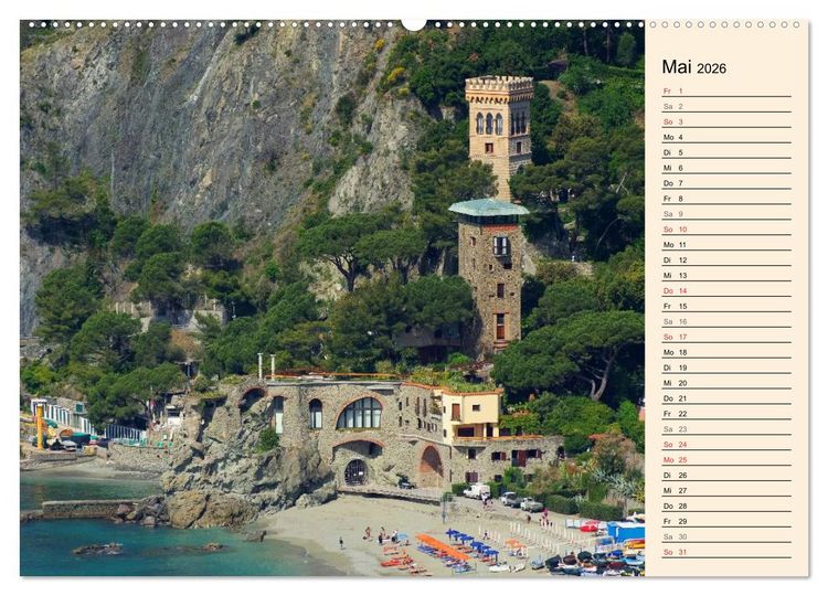 Produktbild: Cinque Terre - Malerische, vertr&auml;umte D&ouml;rfer an der ligurischen K&uuml;ste (Wandkalender 2026 DIN A2 quer), CALVENDO Monatskalender