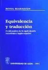 Produktbild: Rabad&aacute;n, R: Equivalencia y traducci&oacute;n