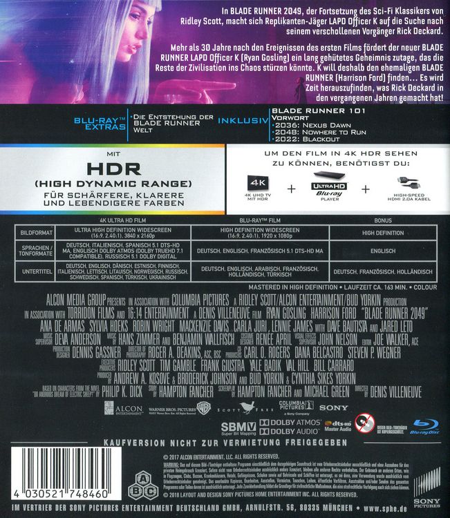 Produktbild: Blade Runner 2049 (4K Ultra HD) (+ Blu-ray)
