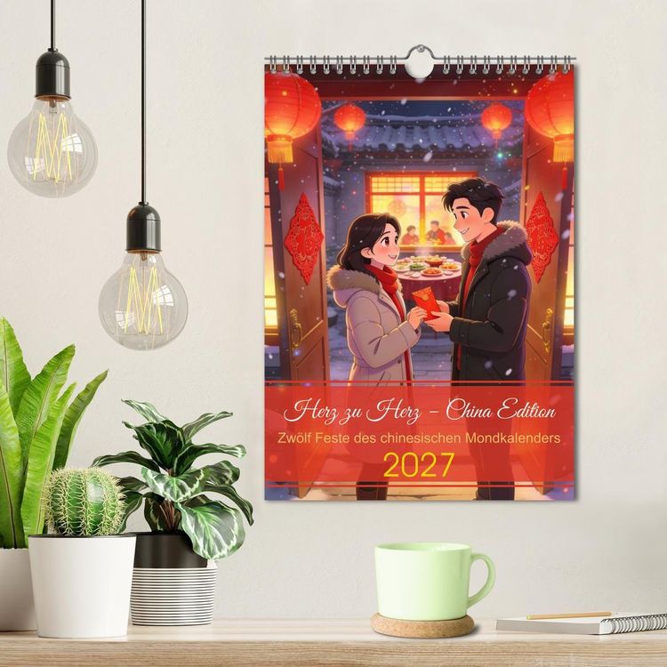 Produktbild: Herz zu Herz &ndash; China Edition (Wandkalender 2027 DIN A4 hoch), CALVENDO Monatskalender