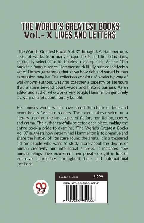 Produktbild: The World's Greatest Books Vol.- X Lives and Letters