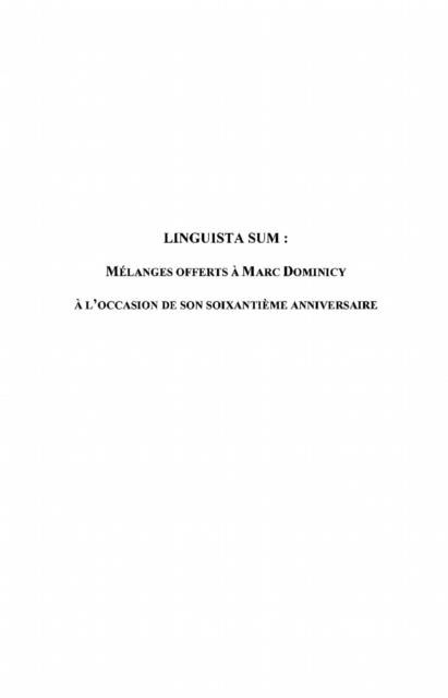 Produktbild: Linguista sum - melanges offerts a marc dominicy a l'occasio