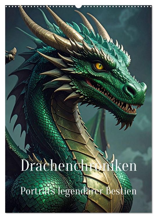 Produktbild: Drachenchroniken &ndash; Portr&auml;ts legend&auml;rer Bestien (Wandkalender 2026 DIN A2 hoch), CALVENDO Monatskalender