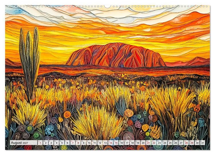 Produktbild: Quilling Landschaften - Papierkunst zwischen Himmel und Erde (Wandkalender 2027 DIN A2 quer), CALVENDO Monatskalender