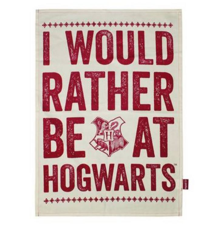 Produktbild: Harry Potter Geschirrtuch - I would rather be at Hogwarts - 65 x 45cm