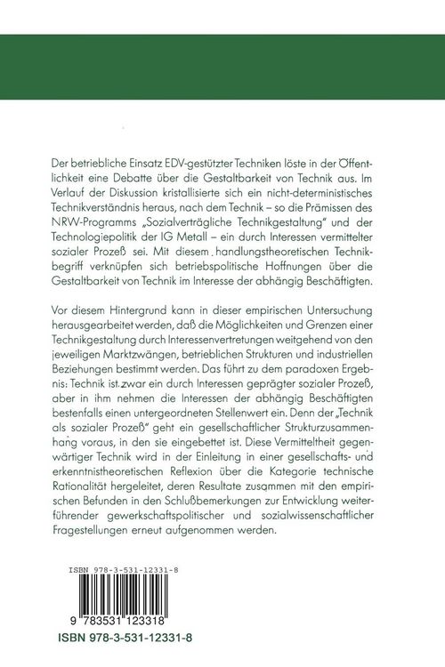 Technikgestaltung als Gegenstand gewerkschaftlicher Politik