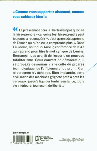 Produktbild: La libert&eacute;, pour quoi faire ? Suivi de R&eacute;volution et libert&eacute;