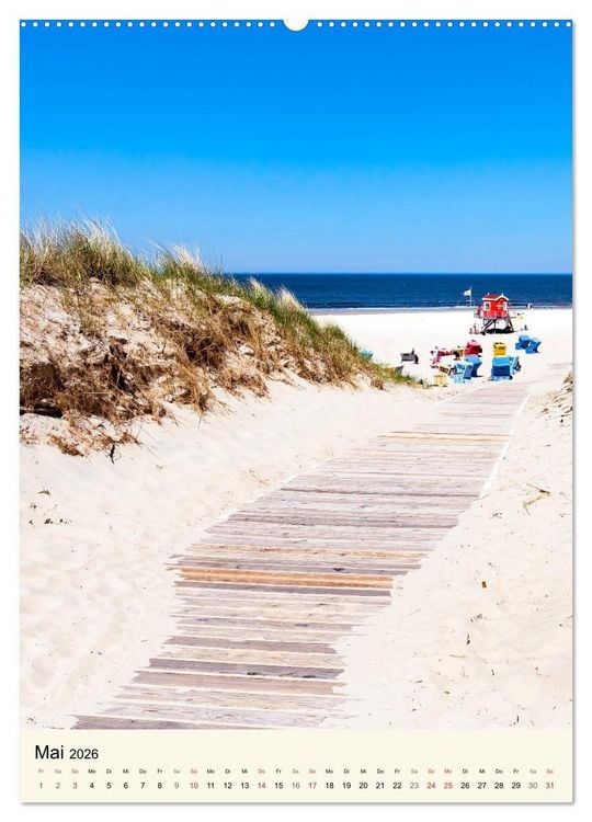 Produktbild: LANGEOOG Strandspaziergang (hochwertiger Premium Wandkalender 2026 DIN A2 hoch), Kunstdruck in Hochglanz