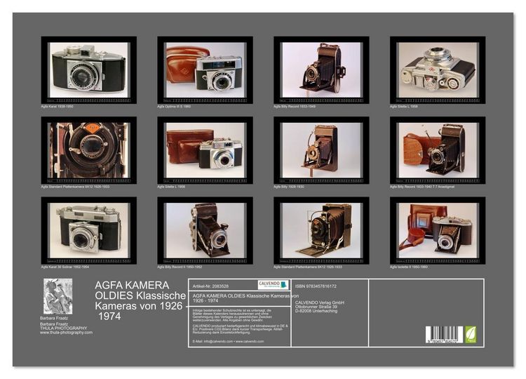 Produktbild: AGFA KAMERA OLDIES Klassische Kameras von 1926 - 1974 (Wandkalender 2026 DIN A2 quer), CALVENDO Monatskalender