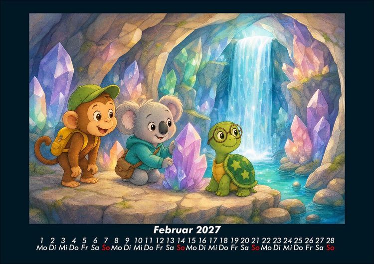 Produktbild: Wasserf&auml;lle der Fantasie mit Milo, Kiki & Taz 2027 Fotokalender DIN A5