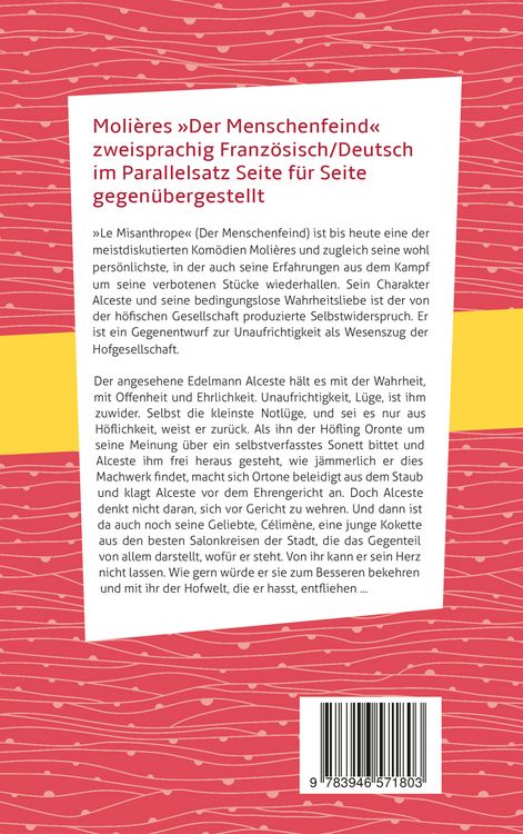 Produktbild: Le Misanthrope / Der Menschenfeind: Moli&egrave;re. Franz&ouml;sisch-Deutsch