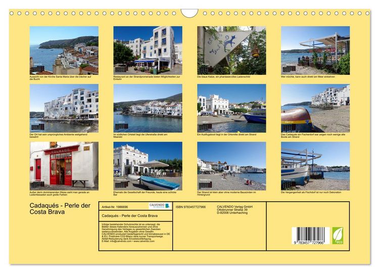 Produktbild: Cadaqu&eacute;s - Perle der Costa Brava (Wandkalender 2026 DIN A3 quer), CALVENDO Monatskalender