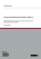 Produktbild: Externe Unternehmenskommunikation im Web 2.0