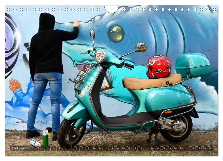 Produktbild: La Vespa en Cartoon (Calendrier mural 2026 DIN A4 vertical), CALVENDO calendrier mensuel