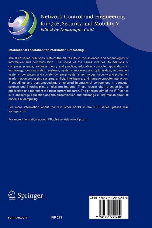 Produktbild: Network Control and Engineering for QoS, Security and Mobility, V