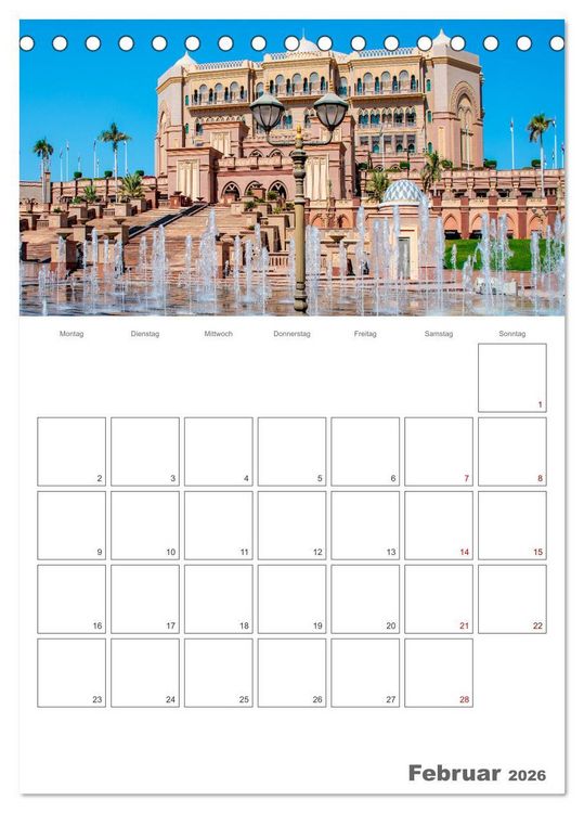 Produktbild: Abu Dhabi - Reiseplaner (Tischkalender 2026 DIN A5 hoch), CALVENDO Monatskalender