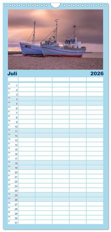 Produktbild: Familienplaner 2026 - D&auml;nemarks Nordseezauber mit 5 Spalten (Wandkalender, 21 x 45 cm) CALVENDO