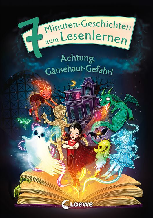 Produktbild: Lesel&ouml;wen - Das Original - 7-Minuten-Geschichten zum Lesenlernen - Achtung, G&auml;nsehaut-Gefahr!