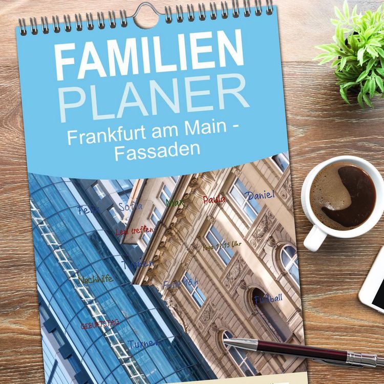 Produktbild: Familienplaner 2026 - Frankfurt am Main - Fassaden mit 5 Spalten (Wandkalender, 21 x 45 cm) CALVENDO