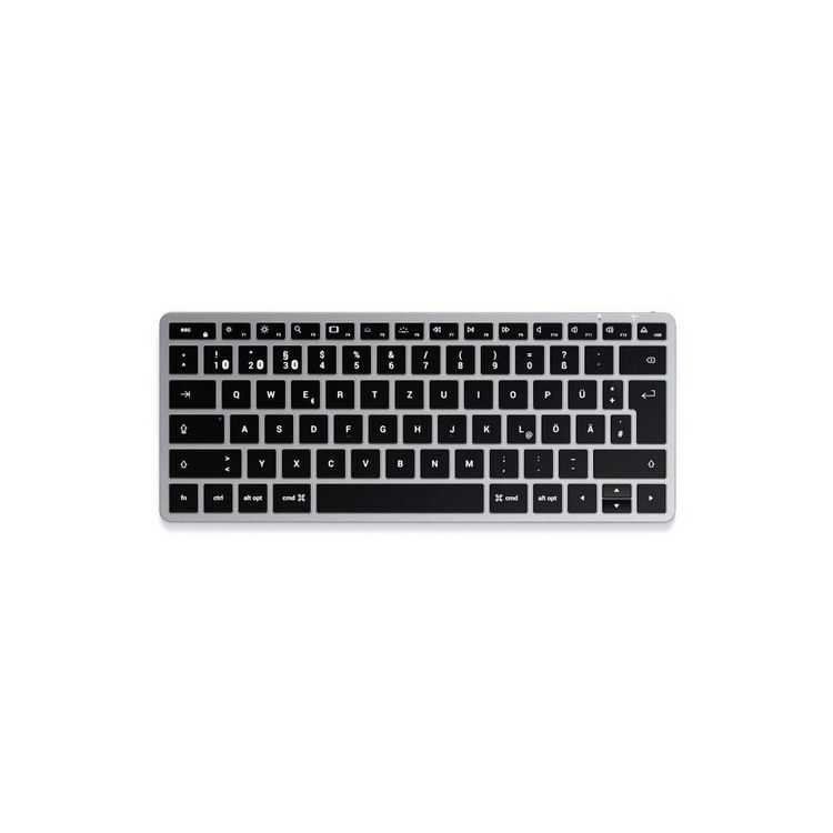 Produktbild: Satechi Slim X1 Mini Bluetooth&reg; Tastatur Deutsch, QWERTZ Anthrazit Multimediatasten, Beleuchtet
