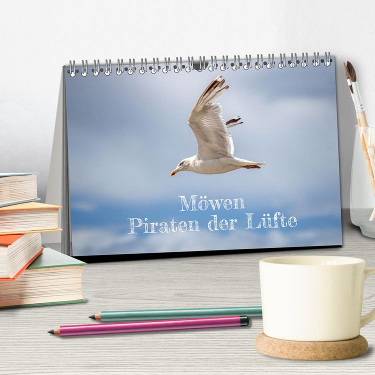 Produktbild: M&ouml;wen Piraten der L&uuml;fte (Tischkalender 2026 DIN A5 quer), CALVENDO Monatskalender